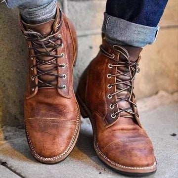 NordicStride Premium Leather Boots for Men | Warm & Robust | Winterproof & Comfortable