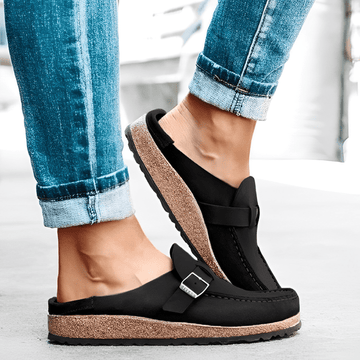 Elegancia Damen Leder-Mules | Vintage Stil | Bequem & Vielseitig | Perfekt für Alltag & Events
