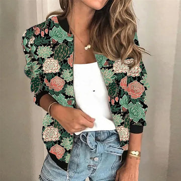 Valenith Printed Zip-Up Jacket | Modern & Comfortable | Casual Look for Everyday