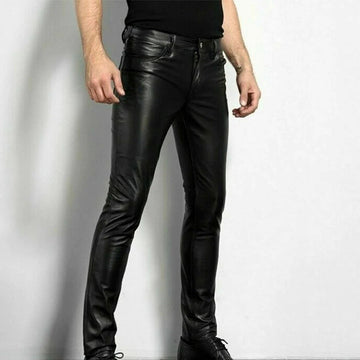 Ilarion Luxuriöse Herren Kunstlederhose | Schick | Schwarzes Design | Geschäftstauglich & Elegant