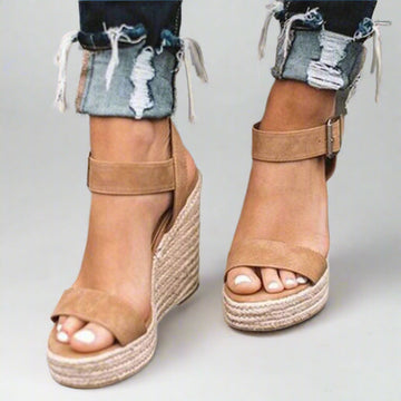 LuxeStep | Elegant wedge slippers with straps | Comfortable wedge heels for women | Perfect for everyday wear & events