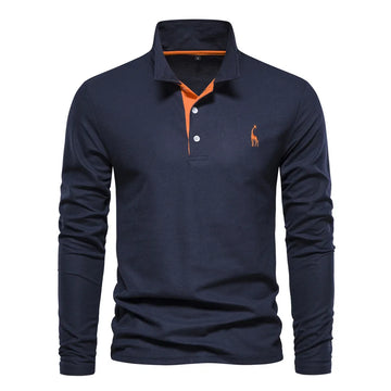 Lunethra Klassisches Langärmeliges Polo für Herren | Zeitloser Stil & Komfort