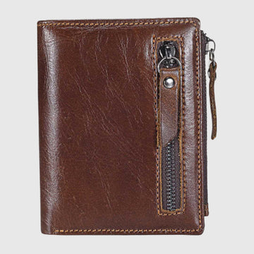 Portefeuille à fermeture éclair McDowell | Portefeuille en cuir pratique | portefeuille