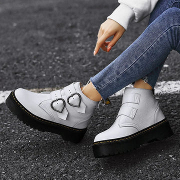 HeartStep ankle boots with heart-shaped buckles | Stylish | Comfortable | Perfect for fall/winter