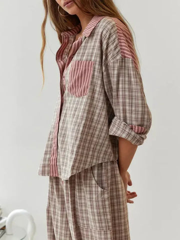 Ensemble pyjama Evangelina avec pantalon et chemise | Confortable et relaxant | Idéal pour une bonne nuit de sommeil