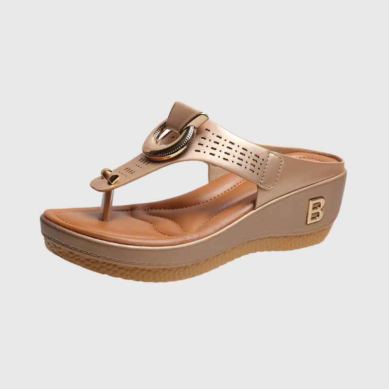 VivaLift Leather Wedge Sandals | Comfortable | Elegant Wedge Shoes | Summer Fashion