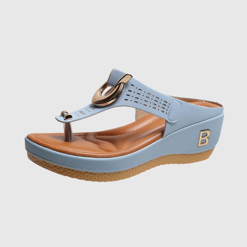 VivaLift Leather Wedge Sandals | Comfortable | Elegant Wedge Shoes | Summer Fashion