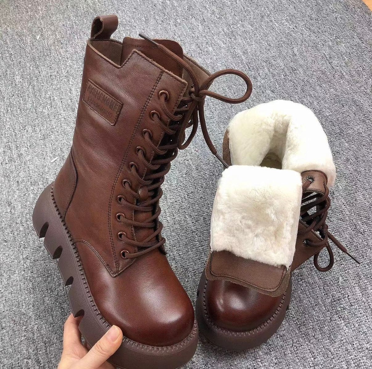 Bottes orthopédiques en polaire Aetheris | Semelle épaisse | Style vintage pour le confort et la chaleur
