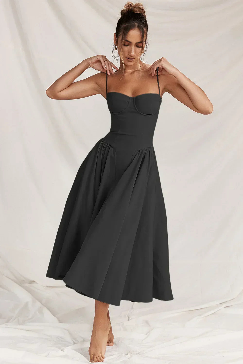 Velisra Sleeveless Corset Midi Dress | Figure-hugging &amp; Elegant | Perfect for special occasions 