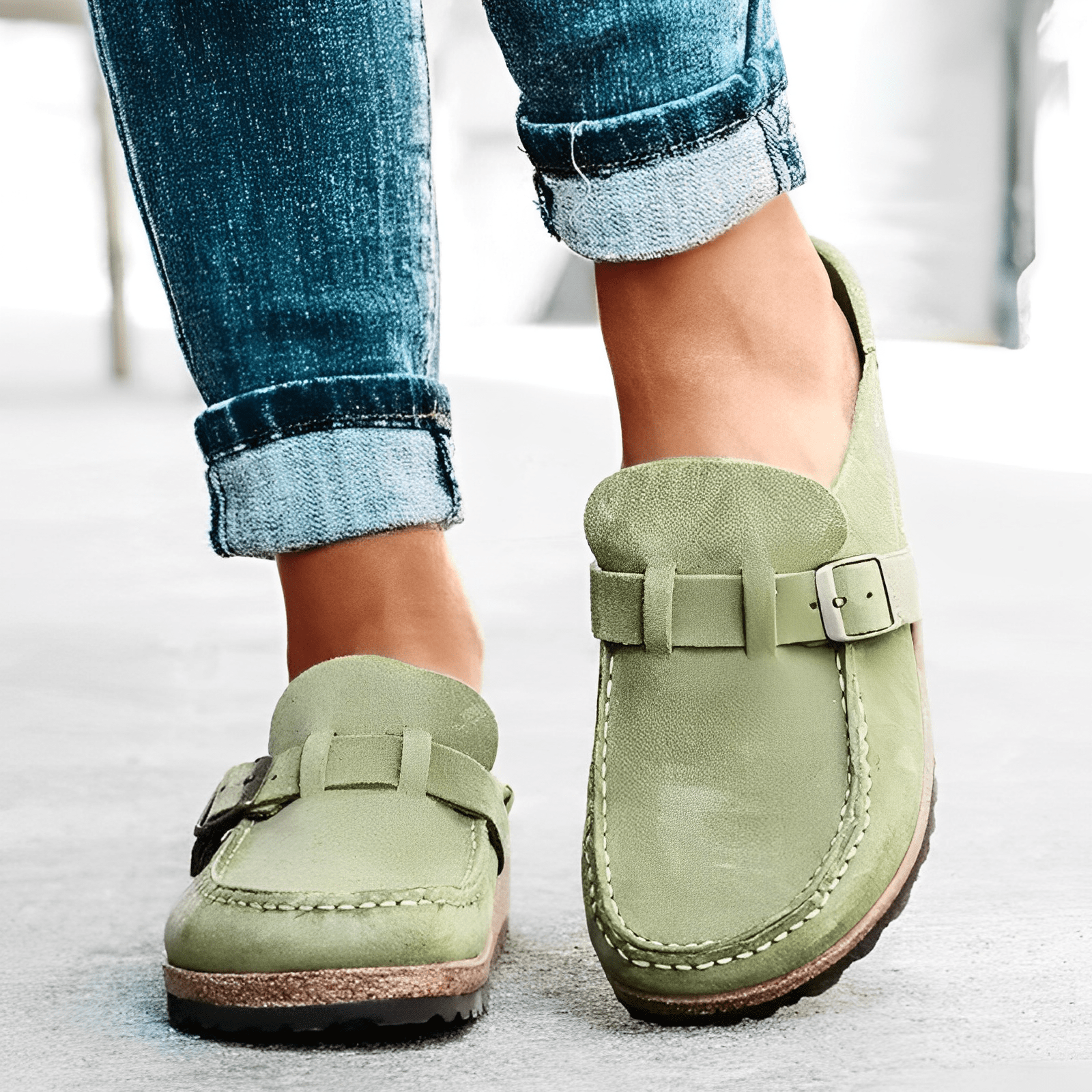 Elegancia Damen Leder-Mules | Vintage Stil | Bequem & Vielseitig | Perfekt für Alltag & Events