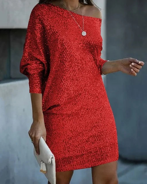 Robe à paillettes GlamLuxe avec éléments contrastés | Élégance et glamour pour les occasions spéciales