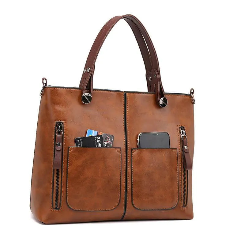 EliteHold Sac à main en cuir élégant pour femme | De haute qualité et intemporel | Parfait pour la vie quotidienne et les affaires