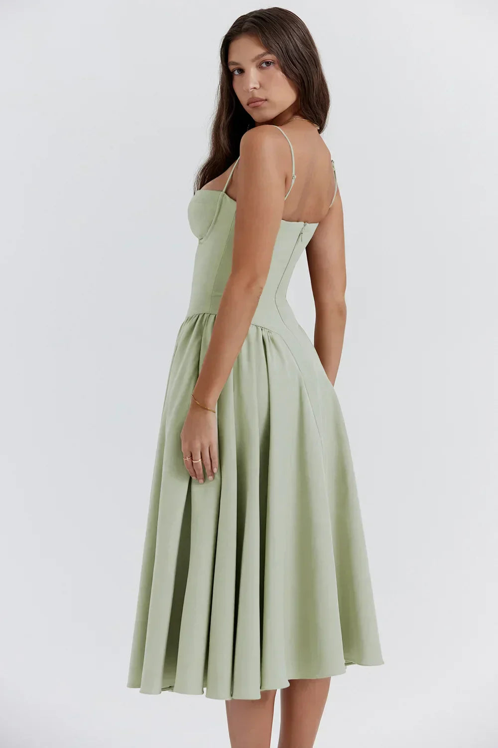 Velisra Sleeveless Corset Midi Dress | Figure-hugging &amp; Elegant | Perfect for special occasions 