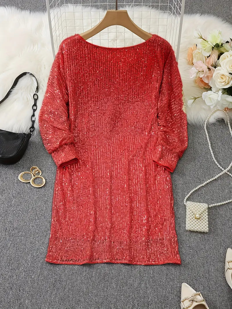 Robe à paillettes GlamLuxe avec éléments contrastés | Élégance et glamour pour les occasions spéciales