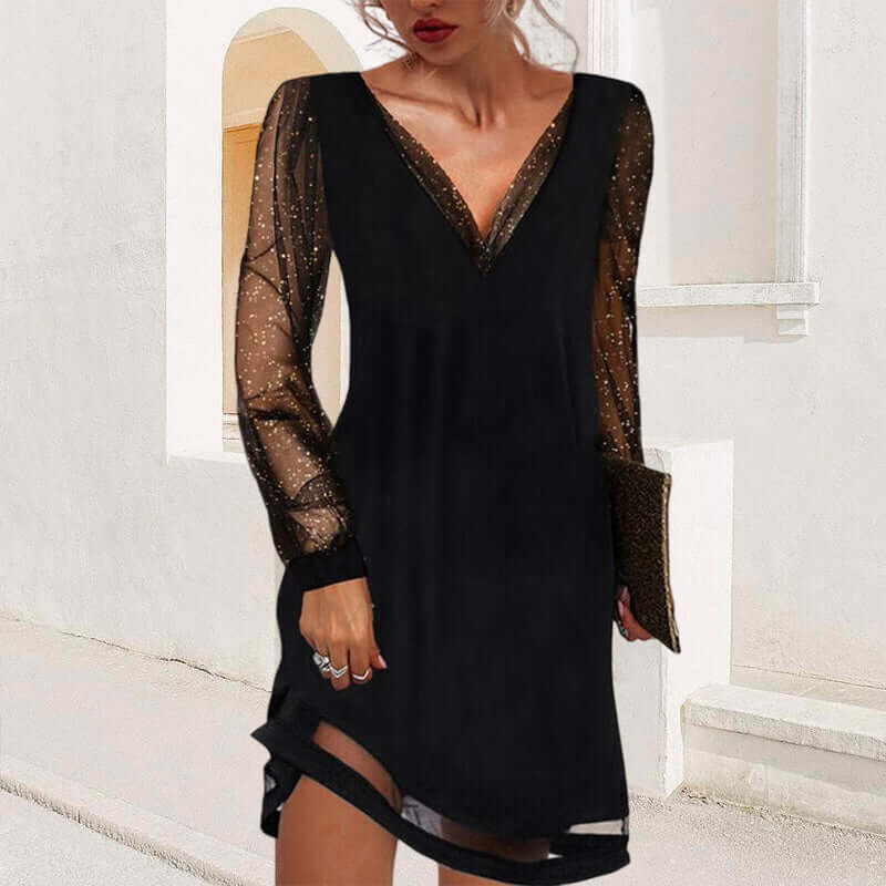 Lunaria V-neck evening dress for women | Timeless &amp; elegant | Perfect for special occasions