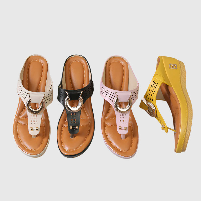 VivaLift Leather Wedge Sandals | Comfortable | Elegant Wedge Shoes | Summer Fashion