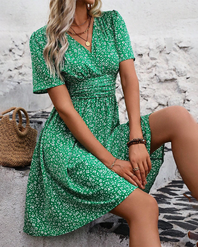 SunnyVibe Women's Summer Dress | V-Neck | Light &amp; Airy for Hot Days