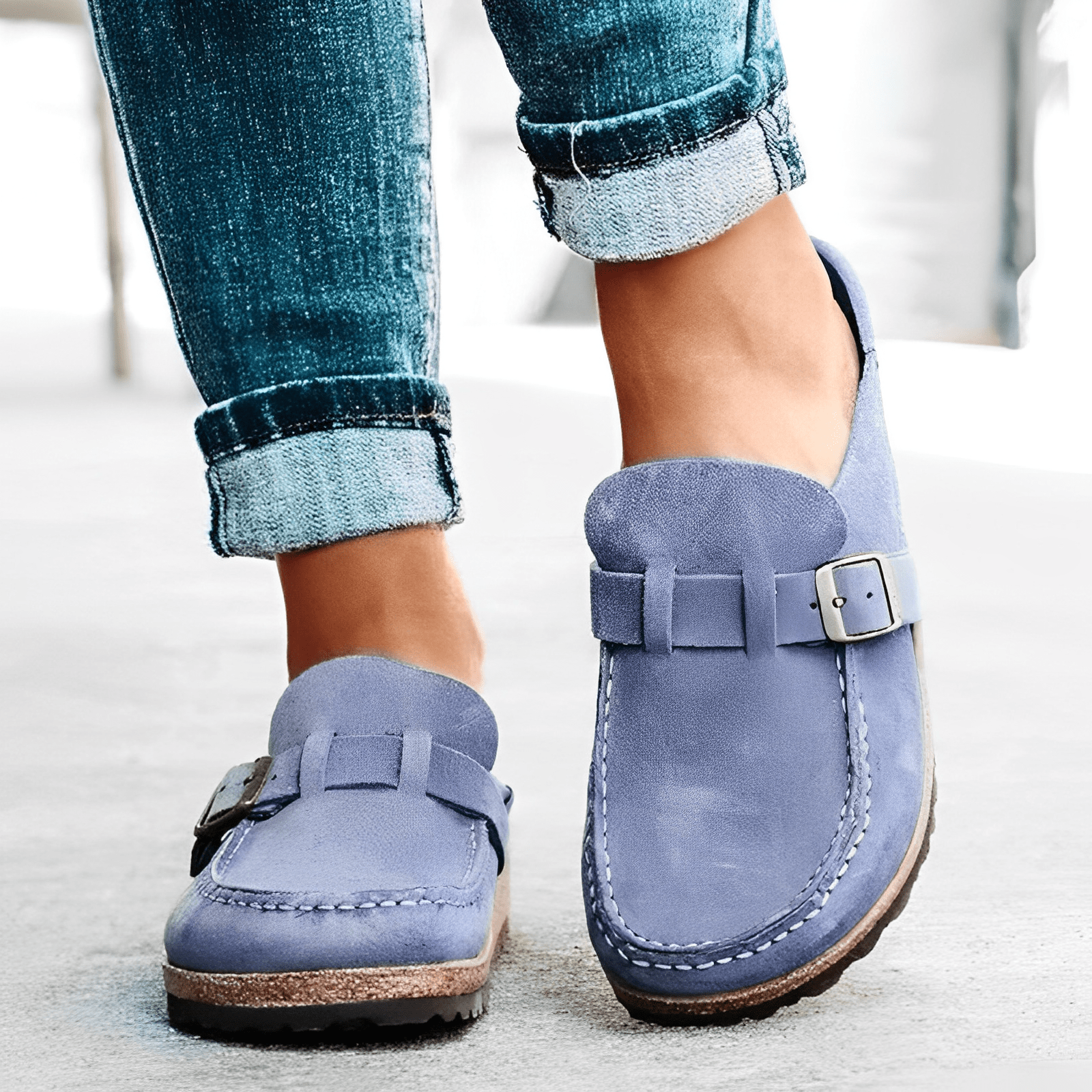 Elegancia Damen Leder-Mules | Vintage Stil | Bequem & Vielseitig | Perfekt für Alltag & Events