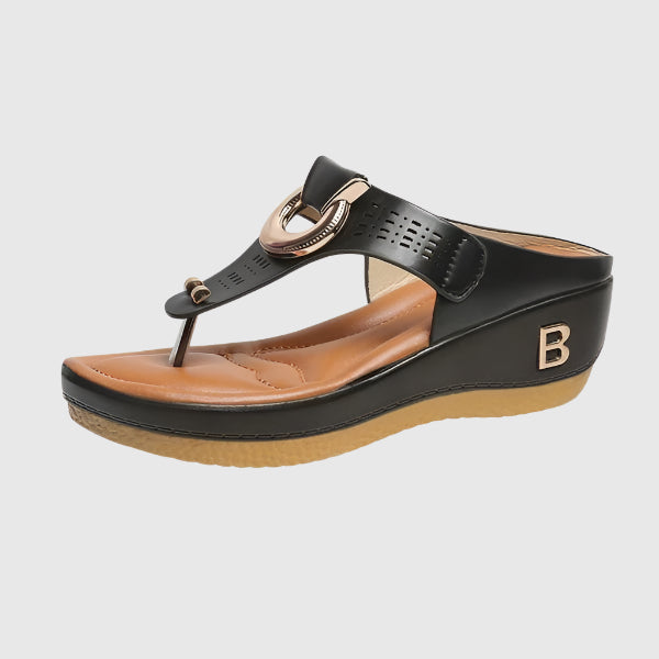 VivaLift Leather Wedge Sandals | Comfortable | Elegant Wedge Shoes | Summer Fashion