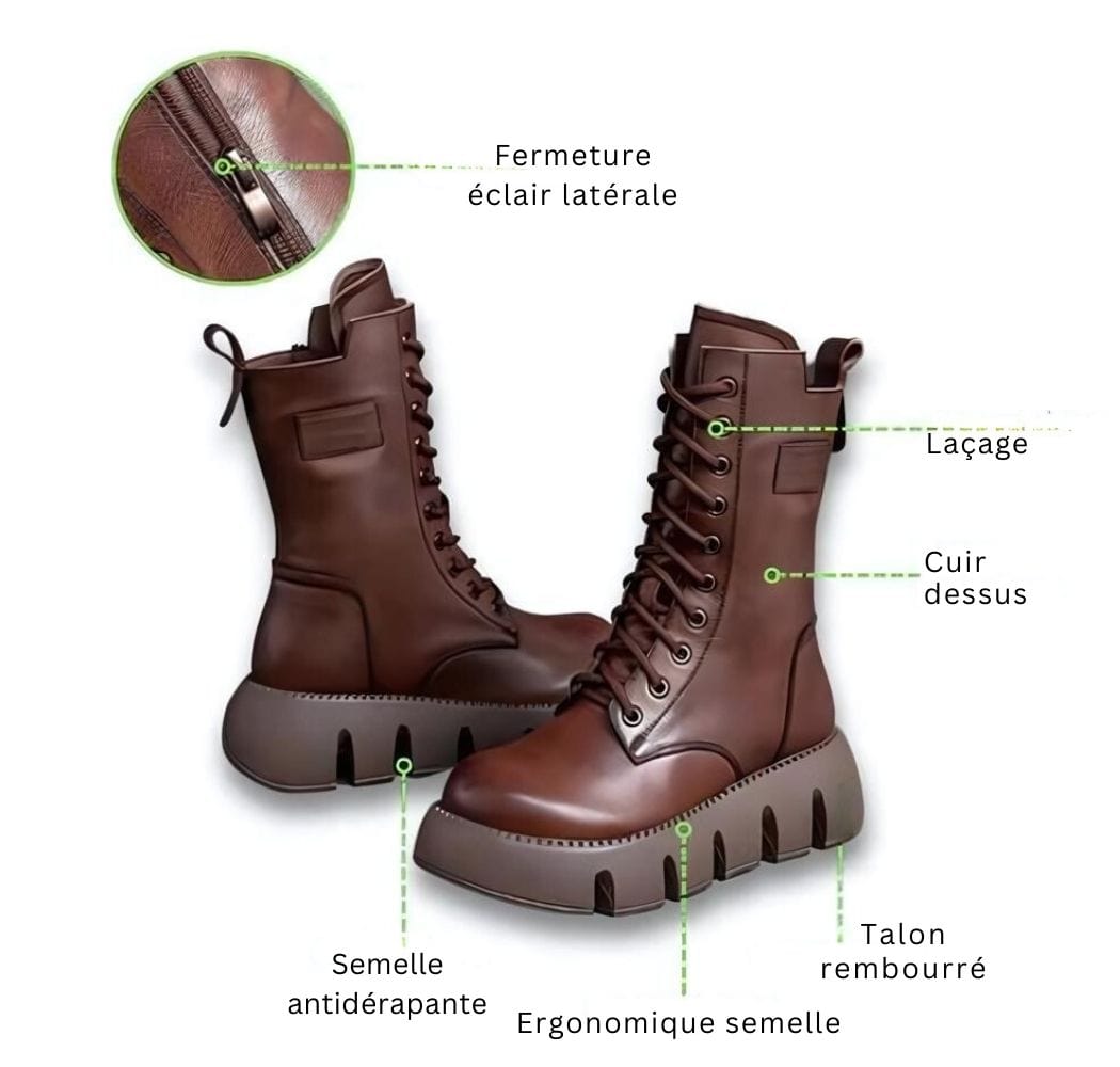 Bottes orthopédiques en polaire Aetheris | Semelle épaisse | Style vintage pour le confort et la chaleur
