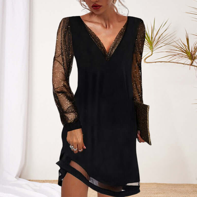 Lunaria V-neck evening dress for women | Timeless &amp; elegant | Perfect for special occasions