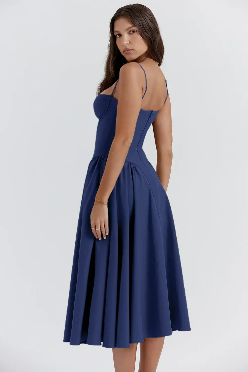 Velisra Sleeveless Corset Midi Dress | Figure-hugging &amp; Elegant | Perfect for special occasions 