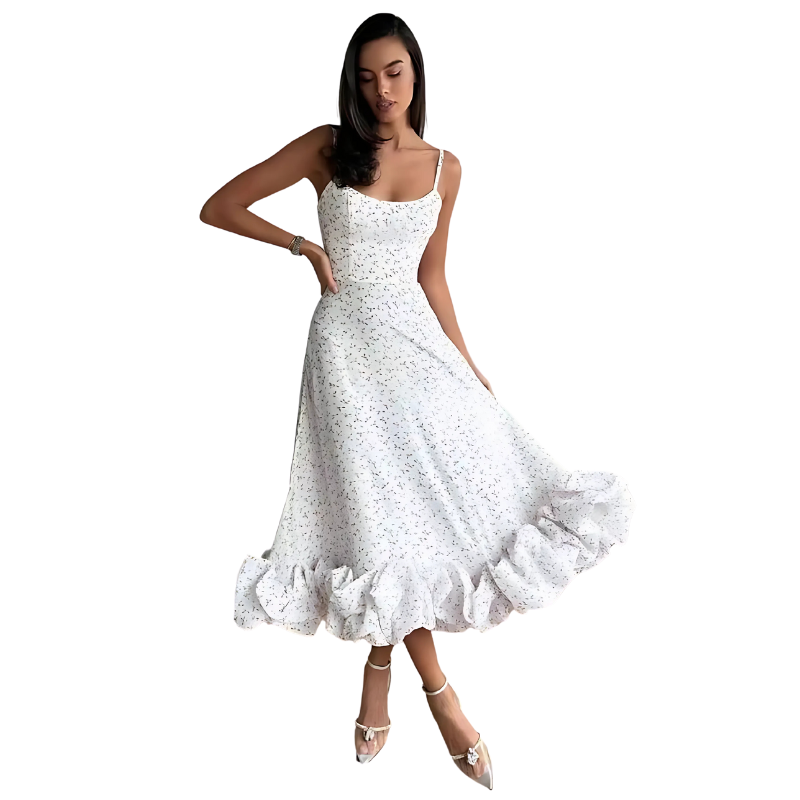 Ravelle Elegant Women's Midi Dress | Boho Chic | Unique Cut | Perfect for Summer &amp; Leisure