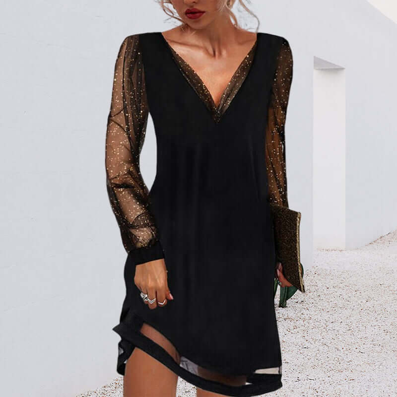 Lunaria V-neck evening dress for women | Timeless &amp; elegant | Perfect for special occasions
