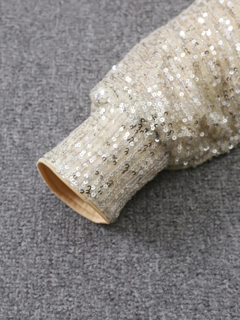 Robe à paillettes GlamLuxe avec éléments contrastés | Élégance et glamour pour les occasions spéciales