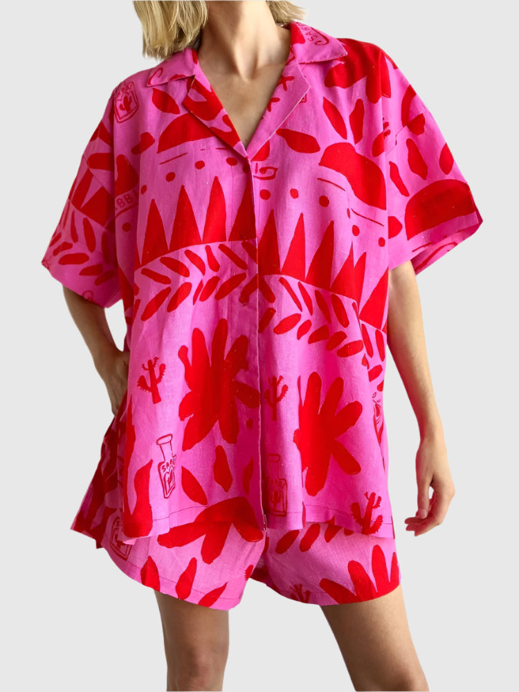 Ensemble deux pièces féminin BlushCharm | Manches courtes | Mode d'été | L'élégance au quotidien