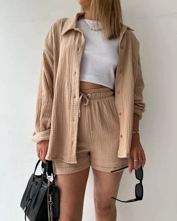 Ensemble deux pièces ElegancePlisse Madelyn | Avec des plis | Mode féminine pour le printemps et l'été | Confortable et élégant