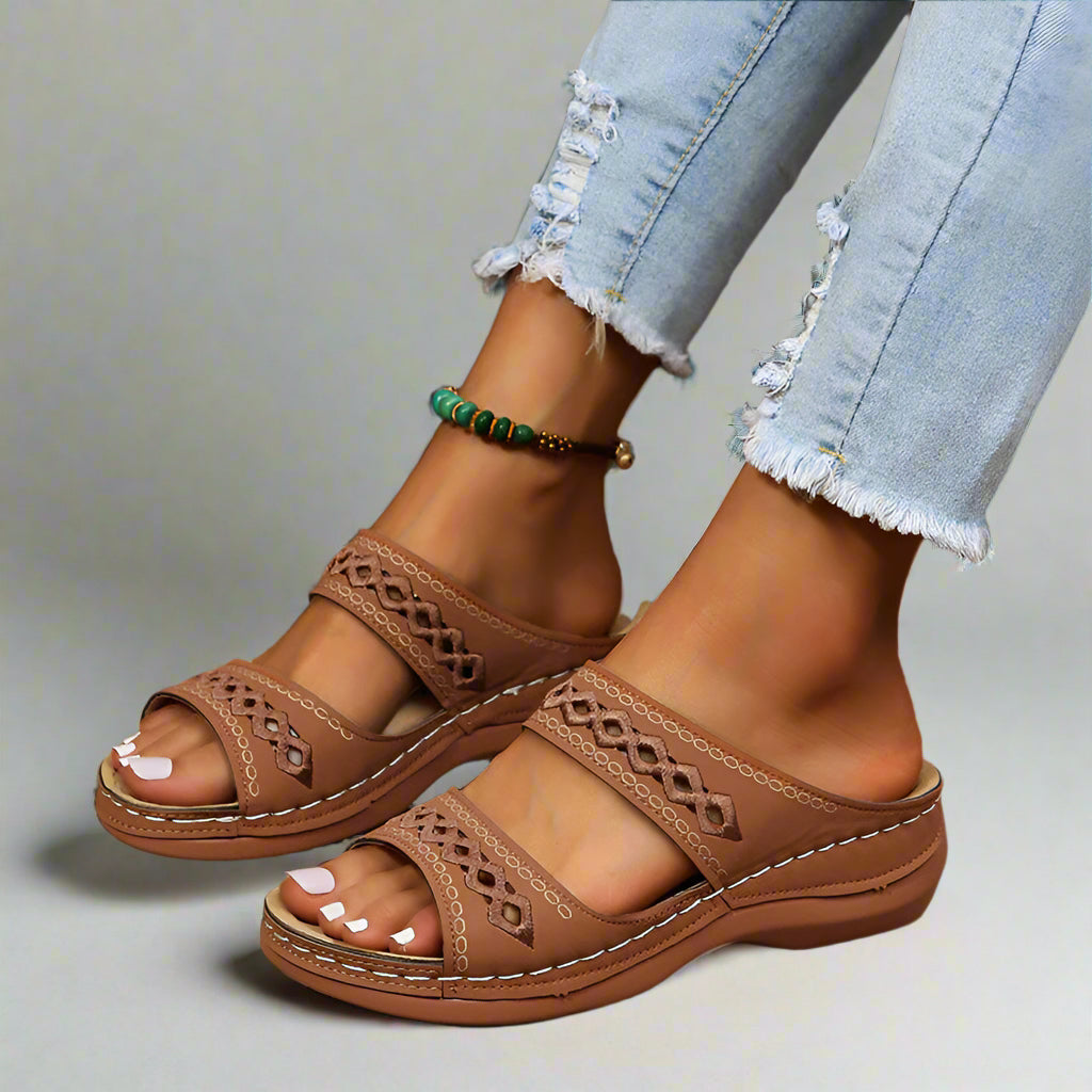 Sandales orthopédiques confortables ComfortStep pour femmes | Respirant | Semelle intérieure de soutien | Parfait pour tous les jours