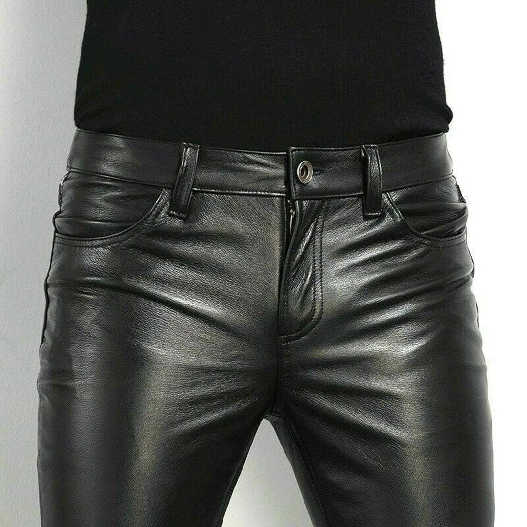Ilarion Luxuriöse Herren Kunstlederhose | Schick | Schwarzes Design | Geschäftstauglich & Elegant
