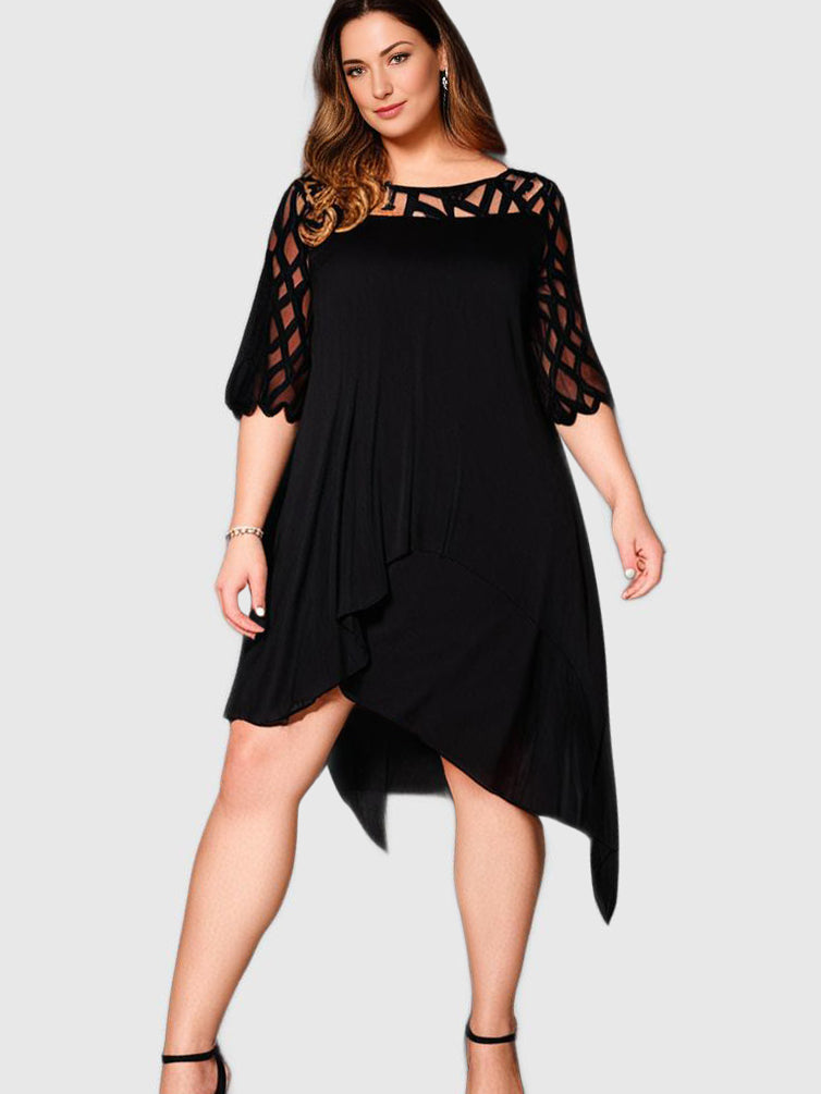 BellaVera - Robe mi-longue élégante grande taille pour femme | Moderne | Coupe moulante | Parfait pour toutes les occasions