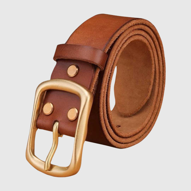 Caddoan Belt | Robuster Leder-Gürtel mit Goldener Schnalle | Eleganz trifft auf Langlebigkeit