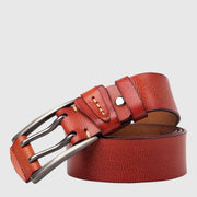 Yakama Belt | Leder-Gürtel mit Silberner Schnalle | Robuster und eleganter Gürtel für Männer