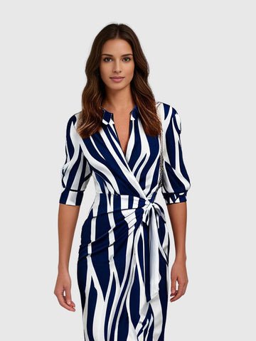 Bernice Striped Midi Shirt Dress | Casual summer look | Comfortable fit | Elegant design for everyday wear and the office