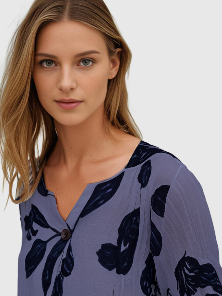 Tunique femme VelviTrend avec imprimé | Col en V | Aéré et élégant | Parfait pour le printemps et l'été