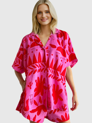 Ensemble deux pièces féminin BlushCharm | Manches courtes | Mode d'été | L'élégance au quotidien