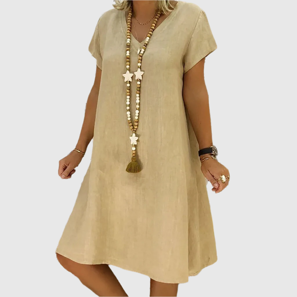 Robe décontractée en coton EleganceWear | Robe d'été | Confortable et polyvalent | Parfait pour la vie quotidienne et les loisirs