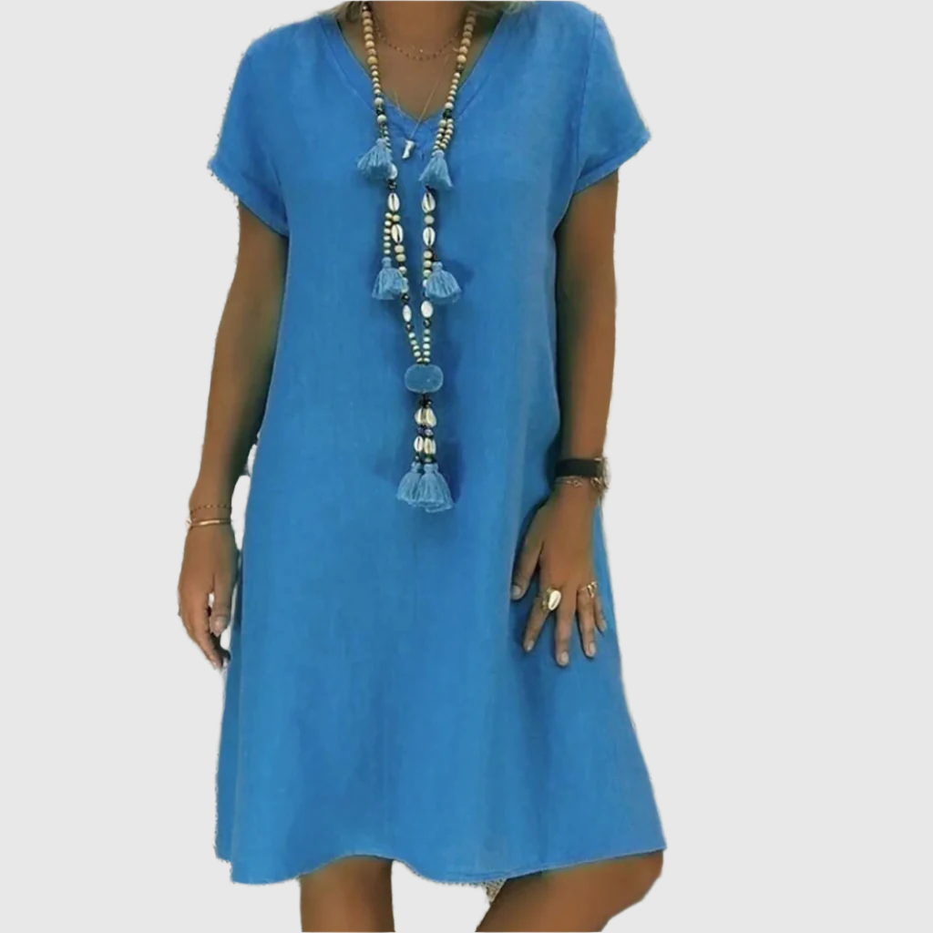 Robe décontractée en coton EleganceWear | Robe d'été | Confortable et polyvalent | Parfait pour la vie quotidienne et les loisirs