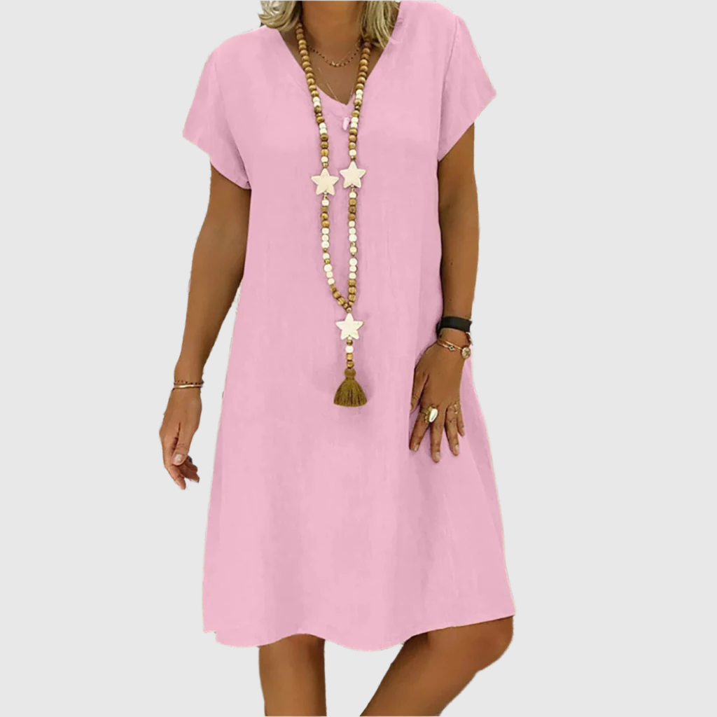 Robe décontractée en coton EleganceWear | Robe d'été | Confortable et polyvalent | Parfait pour la vie quotidienne et les loisirs