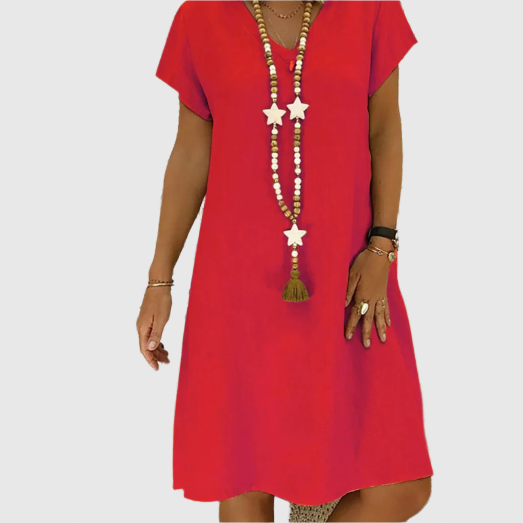 Robe décontractée en coton EleganceWear | Robe d'été | Confortable et polyvalent | Parfait pour la vie quotidienne et les loisirs