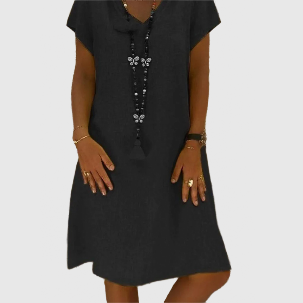 Robe décontractée en coton EleganceWear | Robe d'été | Confortable et polyvalent | Parfait pour la vie quotidienne et les loisirs