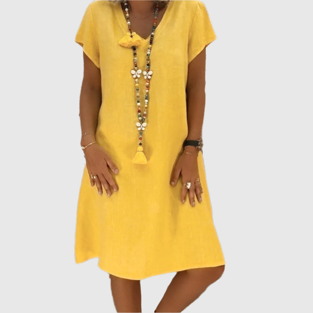 Robe décontractée en coton EleganceWear | Robe d'été | Confortable et polyvalent | Parfait pour la vie quotidienne et les loisirs