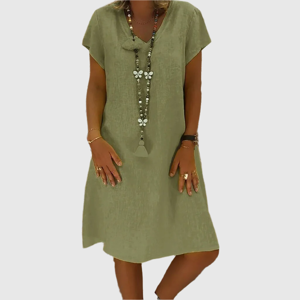 Robe décontractée en coton EleganceWear | Robe d'été | Confortable et polyvalent | Parfait pour la vie quotidienne et les loisirs