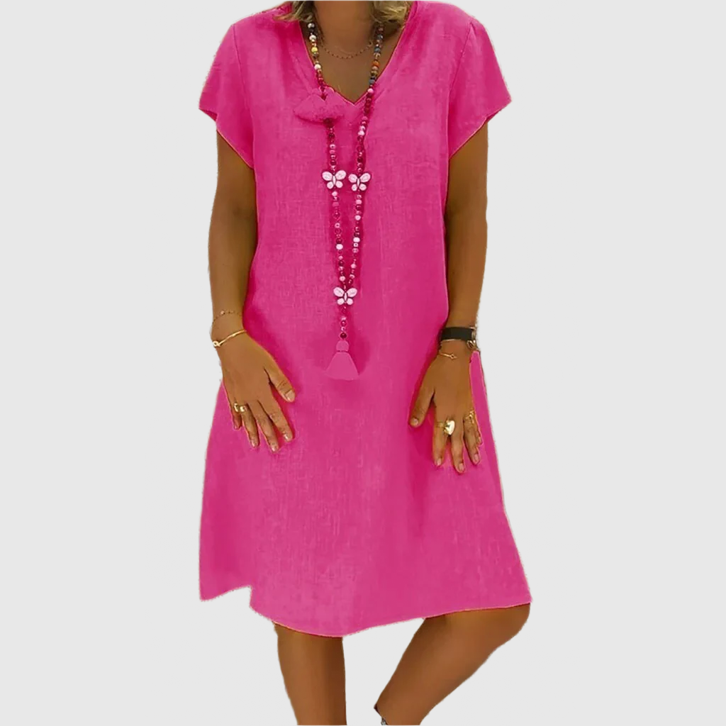 Robe décontractée en coton EleganceWear | Robe d'été | Confortable et polyvalent | Parfait pour la vie quotidienne et les loisirs