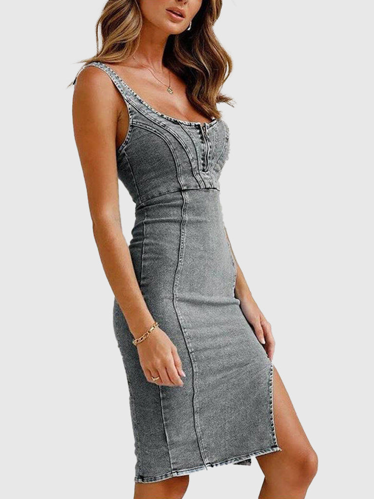 Robe midi DenimDiva | Chic décontracté | Design confortable et élégant | Parfait pour la vie quotidienne et les loisirs