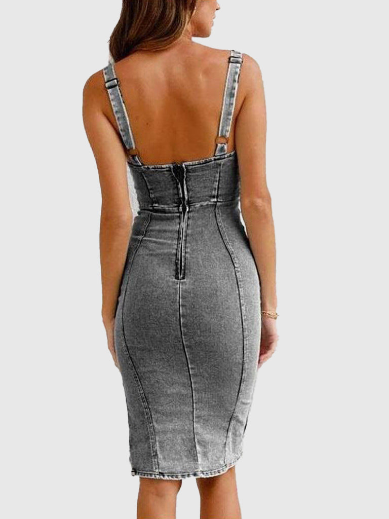 Robe midi DenimDiva | Chic décontracté | Design confortable et élégant | Parfait pour la vie quotidienne et les loisirs