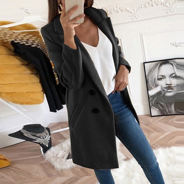 Felythra Blazer élégant en laine pour femme | Élégant et chaleureux | Parfait pour l'automne et l'hiver 